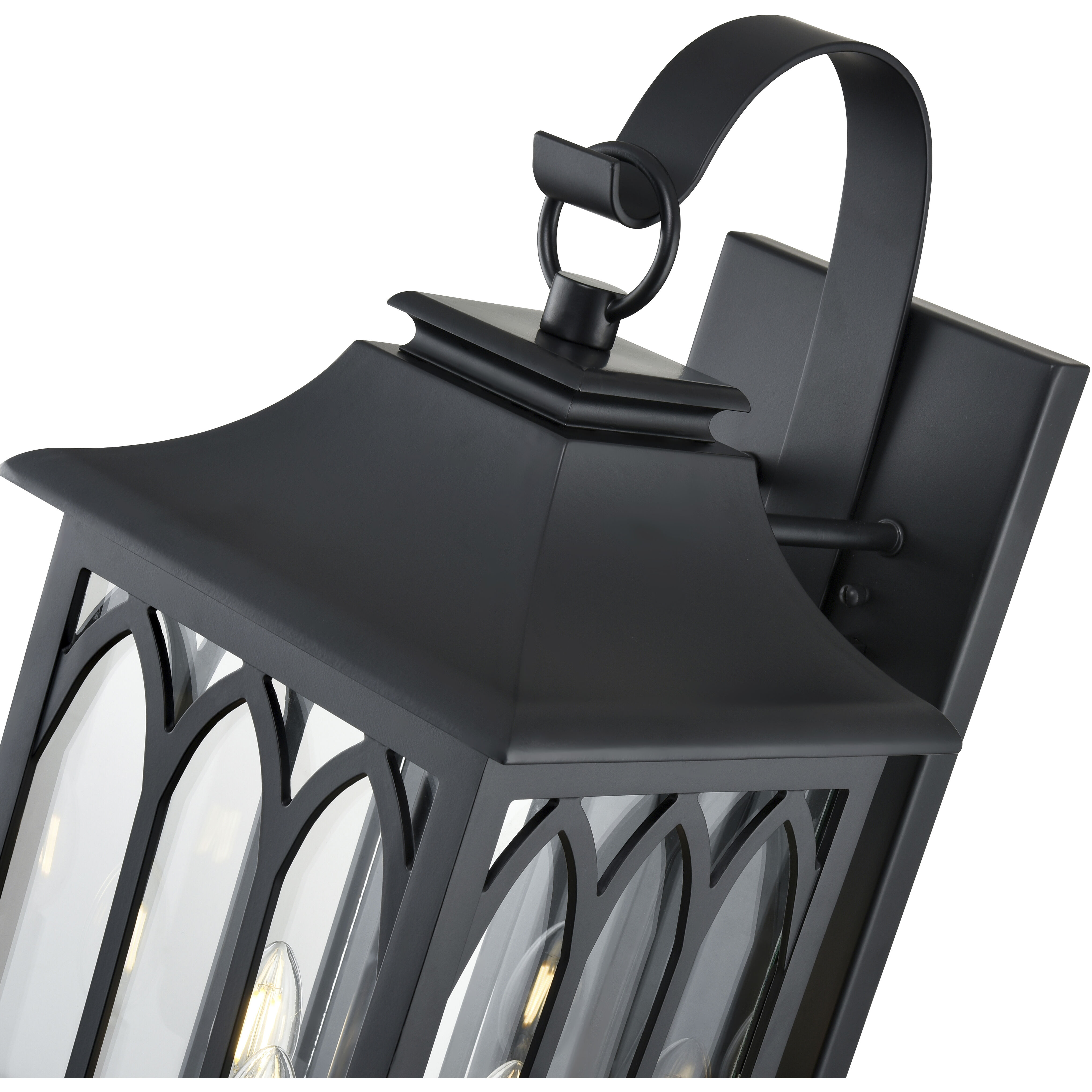 Mallorey 3 Light 28.25 inch Powder Coated Black Outdoor Wall Sconce